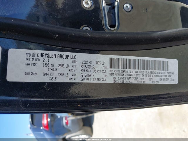 Продаж на аукціоні авто 2011 Jeep Compass, vin: 1J4NT1FBXBD176815, номер лоту: 45311970