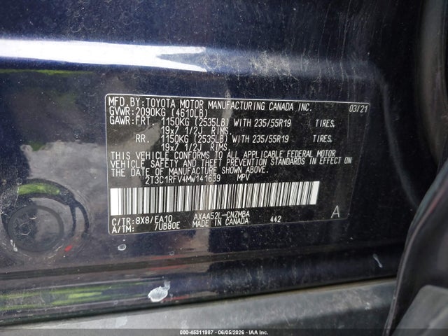 Toyota Rav4 Xle Premium 2021 2T3C1RFV4MW141639 Image 9