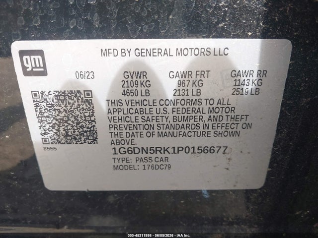 45311998 :رقم المزاد ، 1G6DN5RK1P0156677 vin ، 2023 Cadillac Ct5 Premium Luxury مزاد بيع