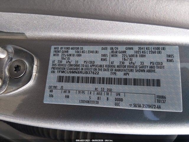 Ford Escape St-line 2024 1FMCU9MN8RUB37622 Image 9