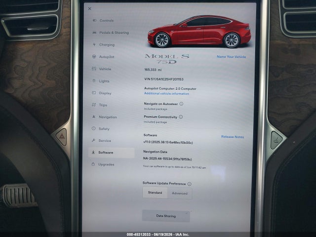 Tesla Model S 100d/60d/75d/90d/p100d 2017 5YJSA1E25HF201153 Image 17