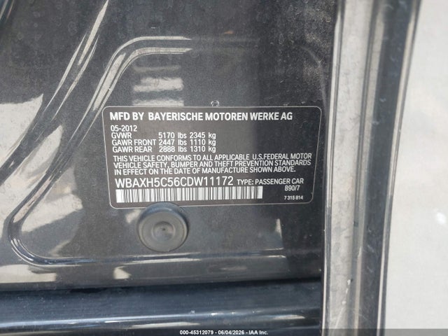 Aukcja sprzedaży 2012 Bmw 528i Xdrive, vin: WBAXH5C56CDW11172, numer aukcji: 45312079