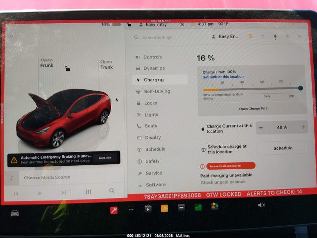 Aukcja sprzedaży 2023 Tesla Model Y, vin: 7SAYGAEE1PF893058, numer aukcji: 45312121