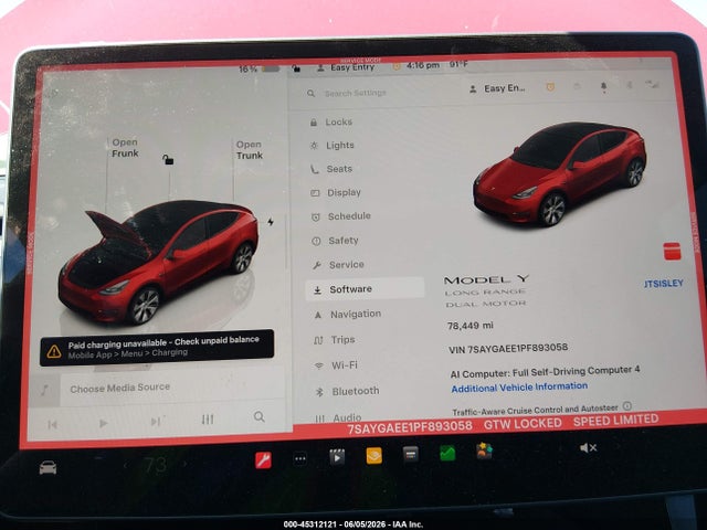 Aukcja sprzedaży 2023 Tesla Model Y, vin: 7SAYGAEE1PF893058, numer aukcji: 45312121