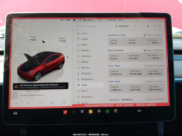 Aukcja sprzedaży 2023 Tesla Model Y, vin: 7SAYGAEE1PF893058, numer aukcji: 45312121