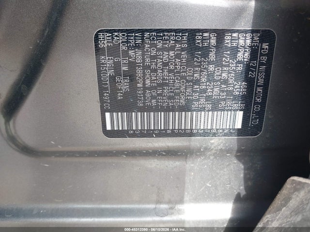 Продажа на аукционе авто 2023 Nissan Rogue Sv Intelligent Awd, vin: JN8BT3BB2PW191738, номер лота: 45312390