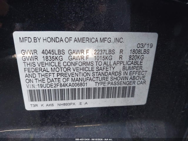 Acura Ilx Premium A-spec Packages/technology A-spec Packages 2019 19UDE2F84KA006801 Image 9
