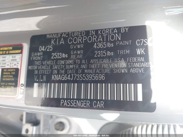KIA K5 Gt-line 2025 KNAG64J73S5395696 Image 9