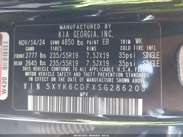 5XYK6CDFXSG286203 KIA Sportage X-line