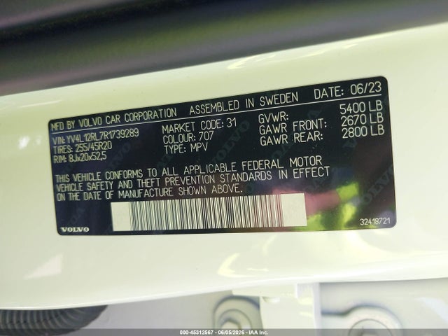YV4L12RL7R1739289 Volvo Xc60 B5 Plus Dark Theme