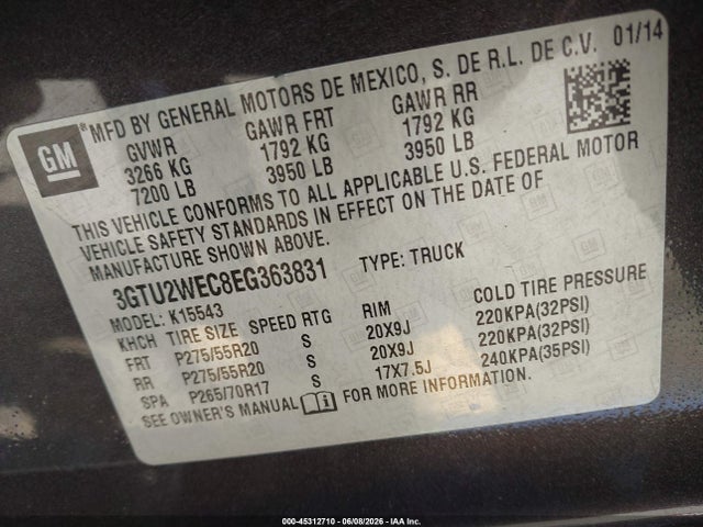 GMC Sierra 1500 Denali 2014 3GTU2WEC8EG363831 Image 9