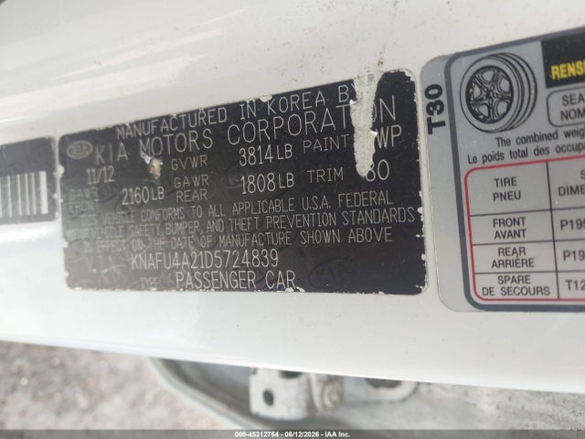 Продаж на аукціоні авто 2013 Kia Forte Ex, vin: KNAFU4A21D5724839, номер лоту: 45312754