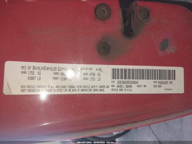Aukcja sprzedaży 2005 Dodge Srt4, vin: 1B3ES66S95D206642, numer aukcji: 45312808