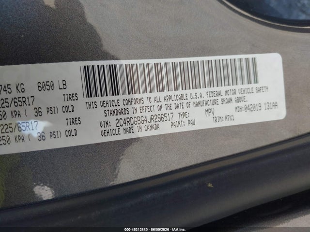 Dodge Grand Caravan Se 2018 2C4RDGBG4JR296517 Image 9