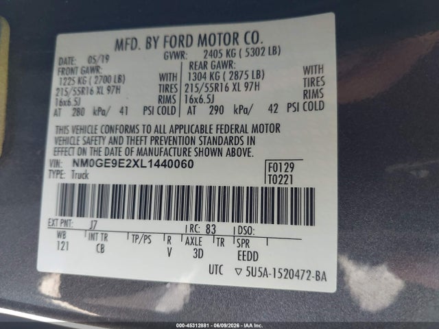 Ford Transit Connect Xl Passenger 2020 NM0GE9E2XL1440060 Image 9