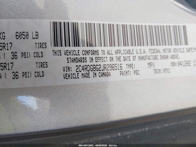 Dodge Grand Caravan Se 2018 2C4RDGBG2JR296516 Image 9