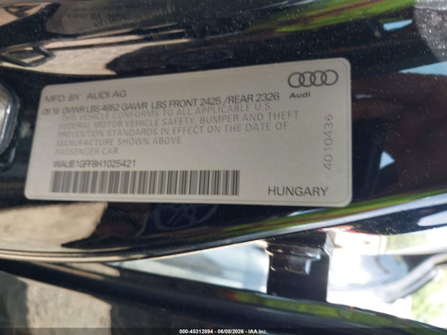 Audi S3 Premium Plus 2017 WAUB1GFF8H1025421 Image 9
