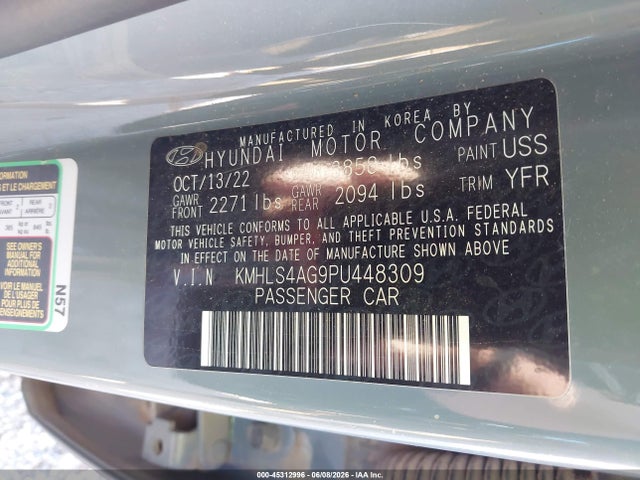 Hyundai ELANTRA SEL 2023 KMHLS4AG9PU448309 Image 9