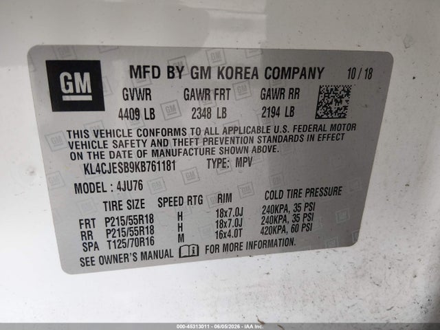 Buick Encore Awd Preferred 2019 KL4CJESB9KB761181 Image 9