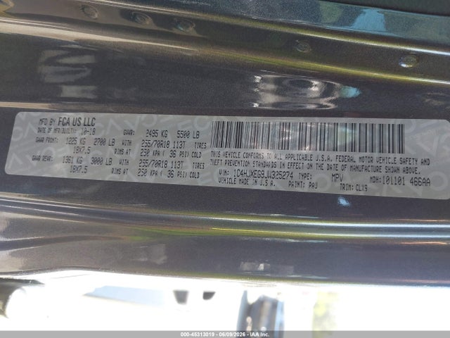 1C4HJXEG9JW325274 Jeep Wrangler Unlimited Sahara 4x4