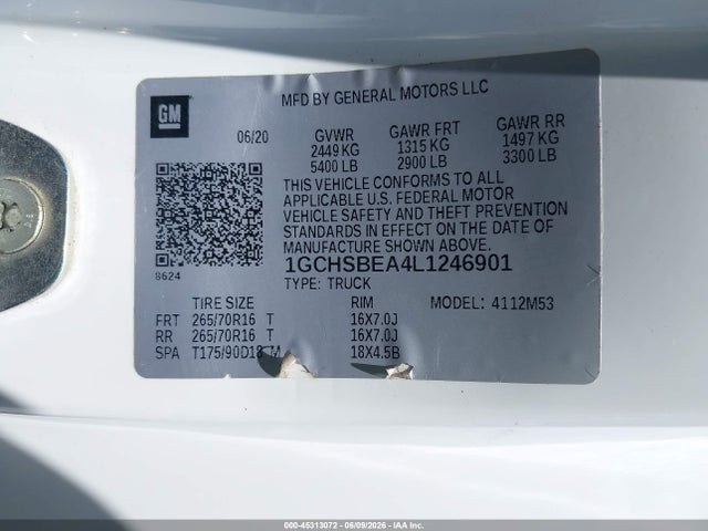 1GCHSBEA4L1246901 Chevrolet Colorado 2wd Long Box Wt