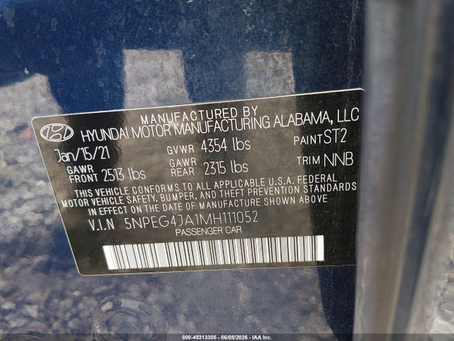 Hyundai SONATA SE 2021 5NPEG4JA1MH111052 Image 9