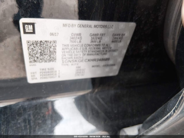 1GNSKGECXHR348689 Chevrolet Suburban Ls