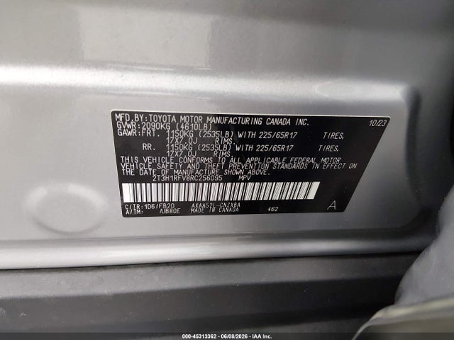 2T3H1RFV8RC256095 Toyota RAV4 LE