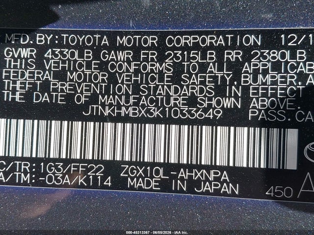 Toyota C-HR XLE 2019 JTNKHMBX3K1033649 Image 9
