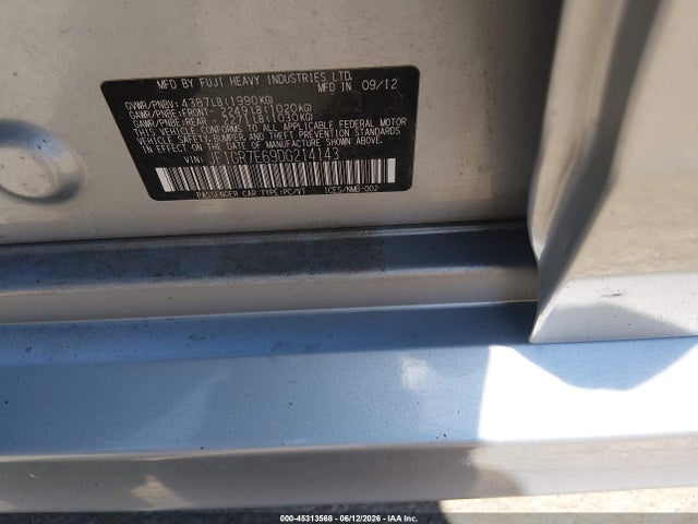 45313568 :رقم المزاد ، JF1GR7E69DG214143 vin ، 2013 Subaru Impreza Wrx مزاد بيع