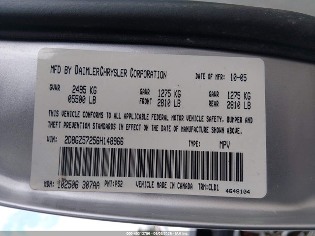 Aukcja sprzedaży 2006 Dodge Magnum Rt, vin: 2D8GZ57256H148966, numer aukcji: 45313756