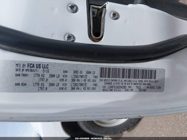 RAM 1500 Tradesman 2016 1C6RR7KG3GS345383 Image 9
