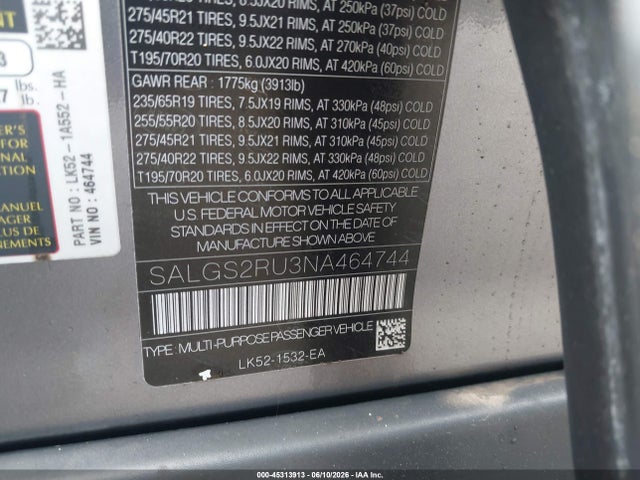 Land Rover Range Rover Westminster 2022 SALGS2RU3NA464744 Image 9
