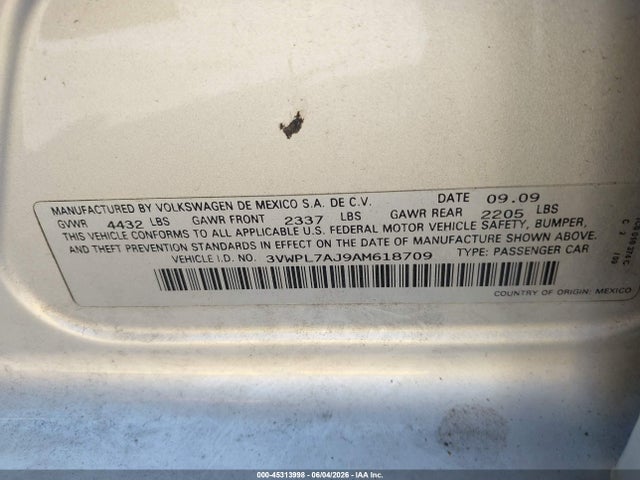 45313998 :رقم المزاد ، 3VWPL7AJ9AM618709 vin ، 2010 Volkswagen Jetta Tdi مزاد بيع