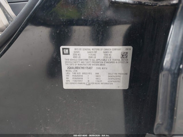 GMC Terrain Sle-1 2017 2GKALMEK7H6176497 Image 9