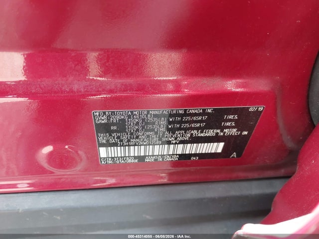 Toyota RAV4 LE 2019 2T3H1RFV2KW012589 Image 9