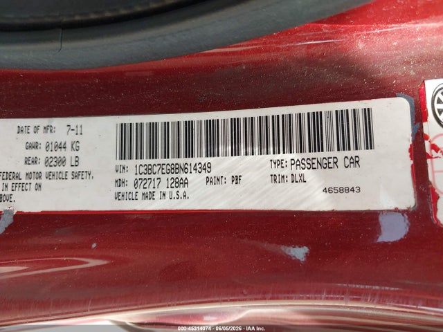 Продажа на аукционе авто 2011 Chrysler 200 Limited, vin: 1C3BC7EG8BN614349, номер лота: 45314074