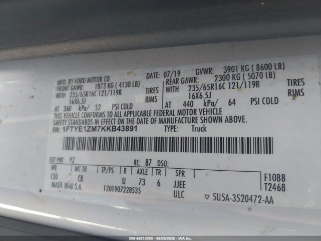 Ford Transit-150 2019 1FTYE1ZM7KKB43891 Image 9