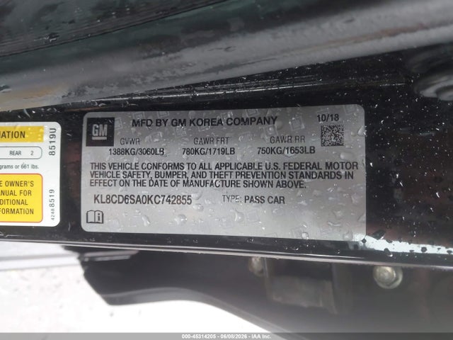 Chevrolet Spark 1lt Cvt 2019 KL8CD6SA0KC742855 Image 9