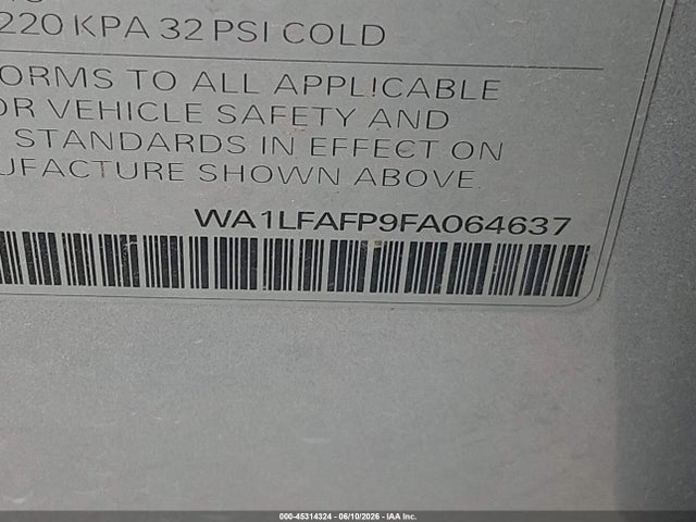 Aukcja sprzedaży 2015 Audi Q5 2.0t Premium, vin: WA1LFAFP9FA064637, numer aukcji: 45314324