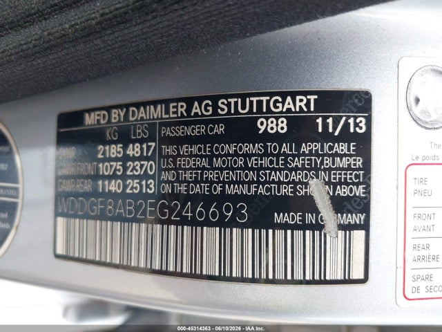Aukcja sprzedaży 2014 Mercedes-benz C 300 Sport 4matic, vin: WDDGF8AB2EG246693, numer aukcji: 45314363