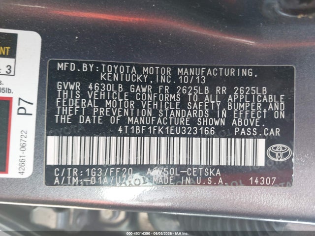 4T1BF1FK1EU323166 Toyota CAMRY SE