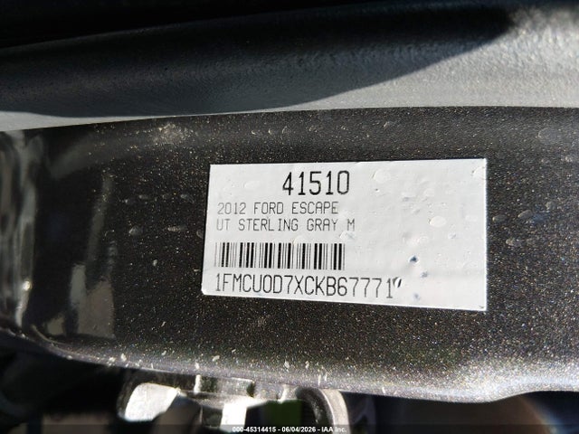 Aukcja sprzedaży 2012 Ford Escape Xlt, vin: 1FMCU0D7XCKB67771, numer aukcji: 45314415