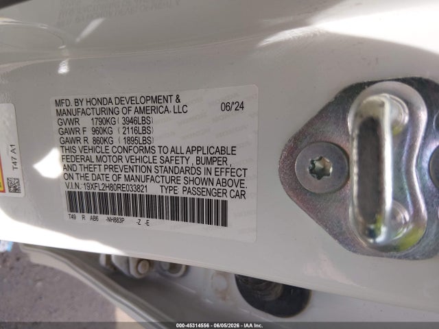 Honda Civic Sport 2024 19XFL2H80RE033821 Image 9