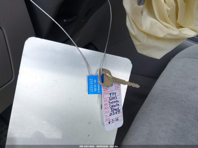 Aukcja sprzedaży 2003 Toyota Corolla Ce, vin: JTDBR32E332012645, numer aukcji: 45314585