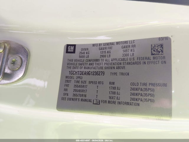 1GCHTDEA9G1236279 Chevrolet Colorado Z71