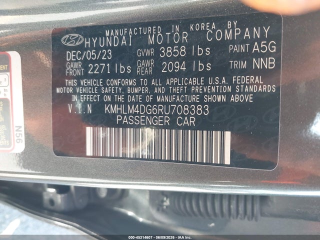 Hyundai ELANTRA SEL 2024 KMHLM4DG6RU708383 Image 9