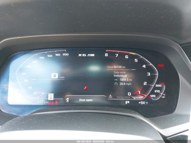 45314634 :رقم المزاد ، 5YMCY0C01L9D13554 vin ، 2020 Bmw X6 M Competition مزاد بيع