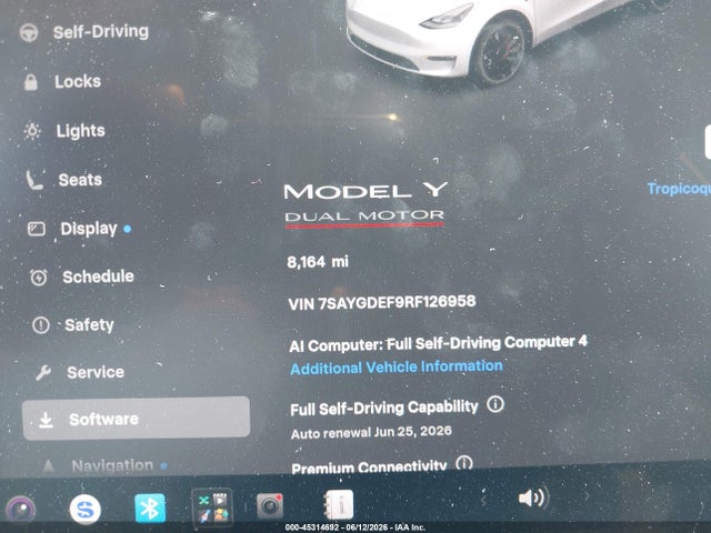 Auction sale of the 2024 Tesla Model Y Performance Dual Motor All-wheel Drive, vin: 7SAYGDEF9RF126958, lot number: 45314692