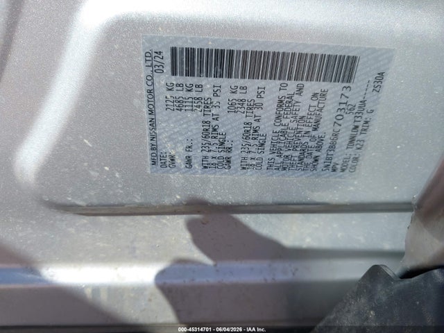 5N1BT3BB6RC703173 Nissan Rogue Sv Intelligent Awd